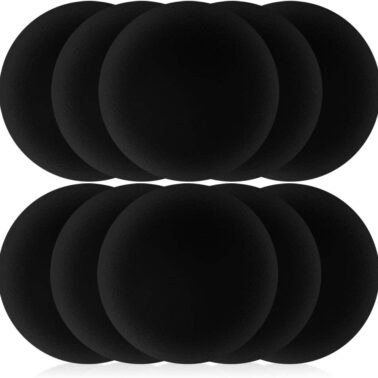 Ear Cushions Ultra Soft Foam Cover 60mm - 2.4" inch Replacement for Most Standard Size Office Telephone Headsets, Headphones, Earphones Earbuds (Black) 10 Pack